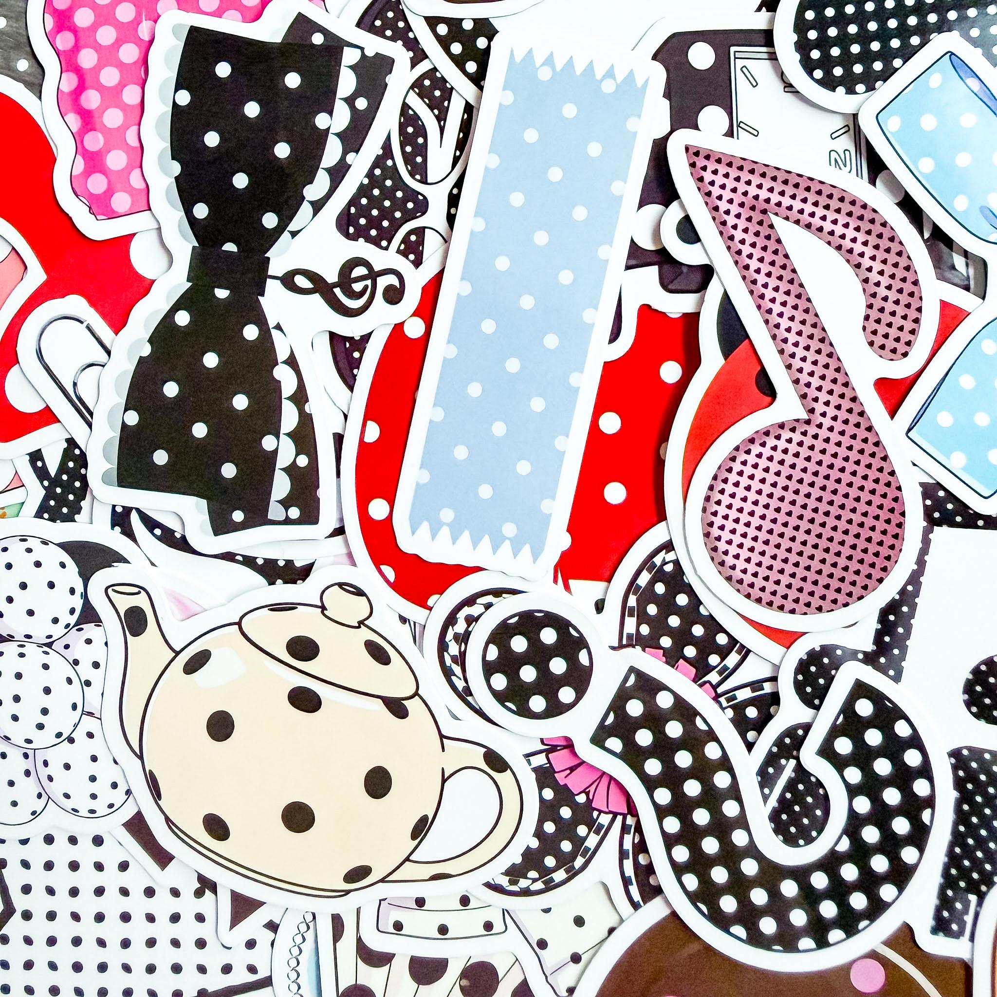 50PCS Polka Dot Stickers Pack, INS Aesthetic Object Stickers, Modern ...
