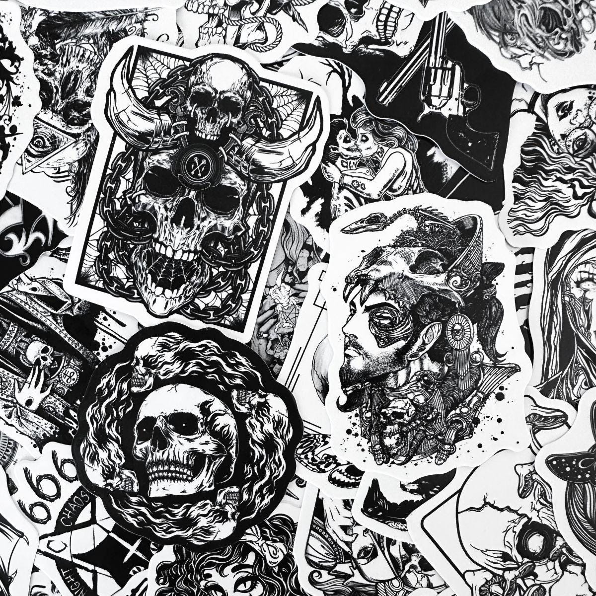 50pcs Skull Sticker Pack, Gothic Sticker Set for Books Bottle Laptop ...