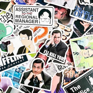 100 stickers pour bureau TV, Stickers drôles Dunder Mifflin, Stickers comiques imperméables sur le lieu de travail, Stickers personnages emblématiques, Stickers citation