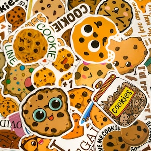 100 Stück Keks-Aufkleber, Kawaii-Keks-Designs, niedliche wasserdichte Aufkleber, lustige Zitate, Keks-Aufkleber für die Lunchbox