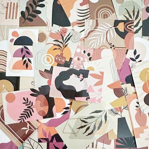 100 stücke Boho Art Stickers Pack, Natur Aufkleber Set für Kindle Bücher Hydroflask Laptop, Wasserdichte Aufkleber Set, Aesthetic Sticker Pack