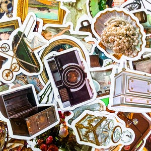 100 stuks flirtstickers, vintage dagboekstickers, retro esthetische stickers, plakboekstickers, stickerpakket elegante nostalgie