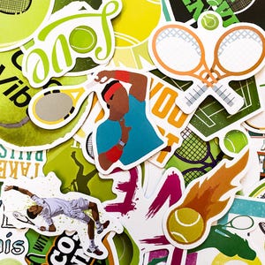 100 stuks sportstickers, tennisstickers, waterdichte sportstickers, stickers voor logboeken, scrapbooking en tennisliefhebbers