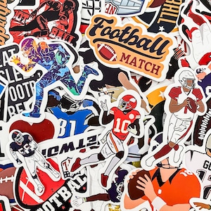 100pcs Sports Stickers, Football Helmet Stickers, Waterproof Stickers for Laptop, Water Bottle, Journal, Scrapbook