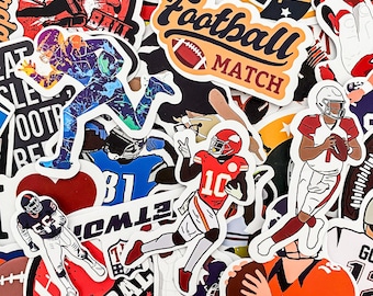 50pcs Sports Stickers, Football Helmet Stickers, Waterproof Stickers for Laptop, Water Bottle, Journal, Scrapbook