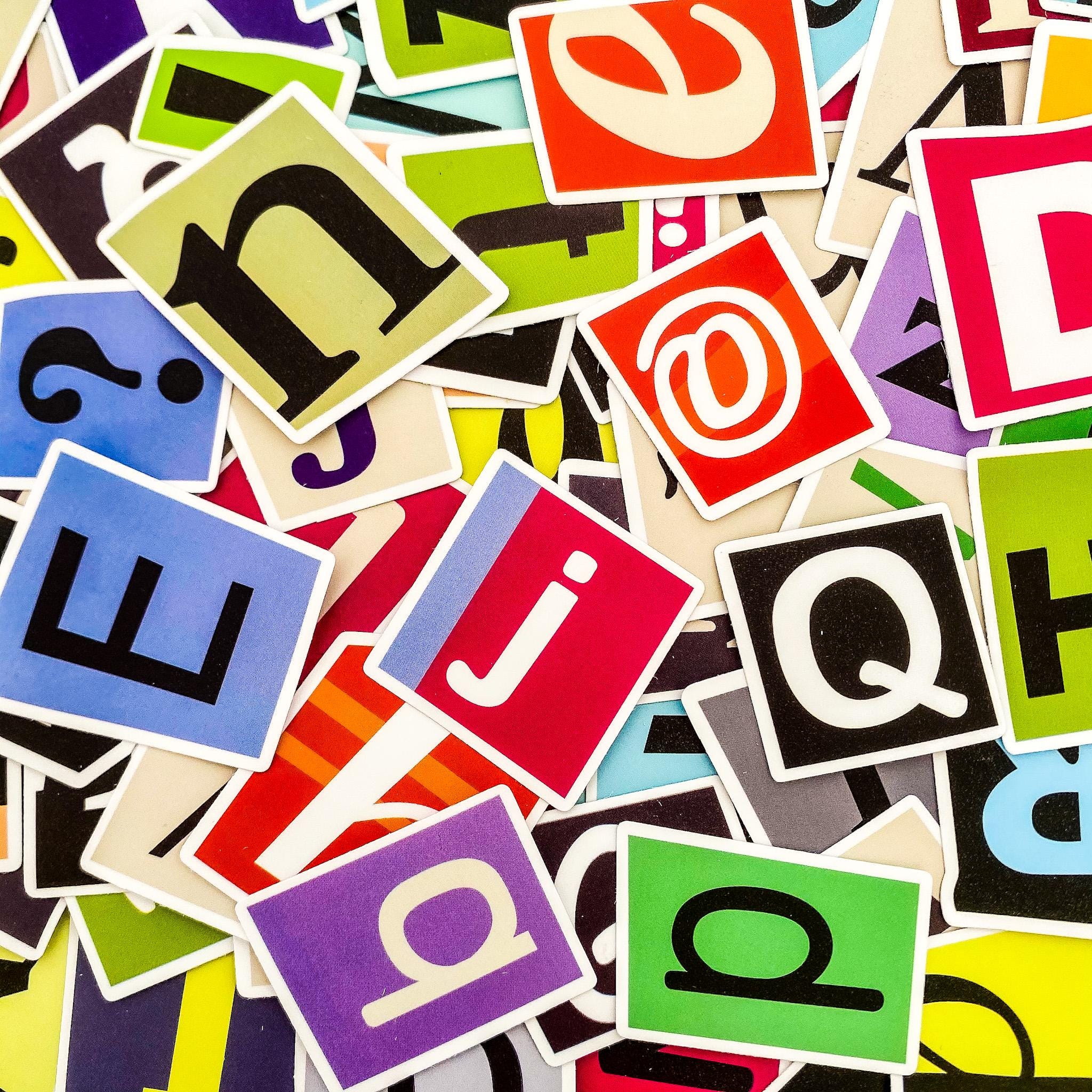 100pcs ABC Stickers for Kids, Learning and Educational Stickers ...