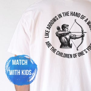 Koszulka Christian Dad z napisem „Strzały w kołczanie”: Psalm 127, werset