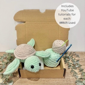 DIY Amigurumi Turtle Crochet Kit - Beginner Friendly easy handmade Crochet Craft Project