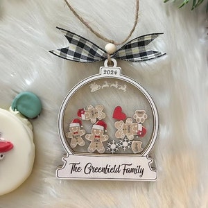 Custom Family Ornament 2024, Personalized Gingerbread with Hat Family Christmas Ornament, Customized Cookie Ornament Gift for Christmas