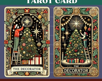 Vintage Christmas Tarot Card Art: Festive Decorator Design (Digital Download)