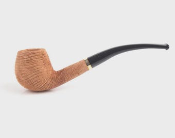 Pipa Savinelli Petite Rusticata Naturale 626. Apple curva, Pipa leggera | New - From the shop!