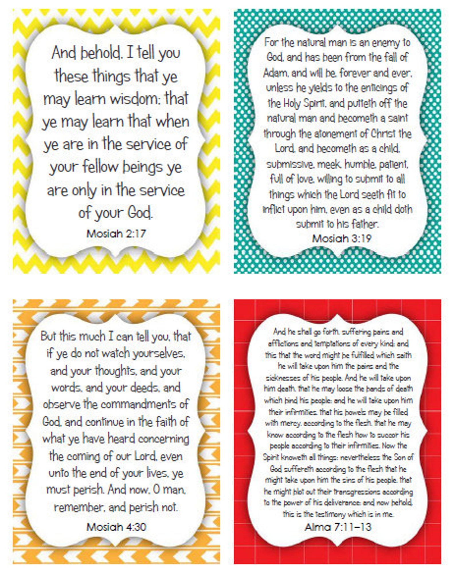 Package of All 4 LDS Scripture Mastery Flashcards Save 3 Etsy