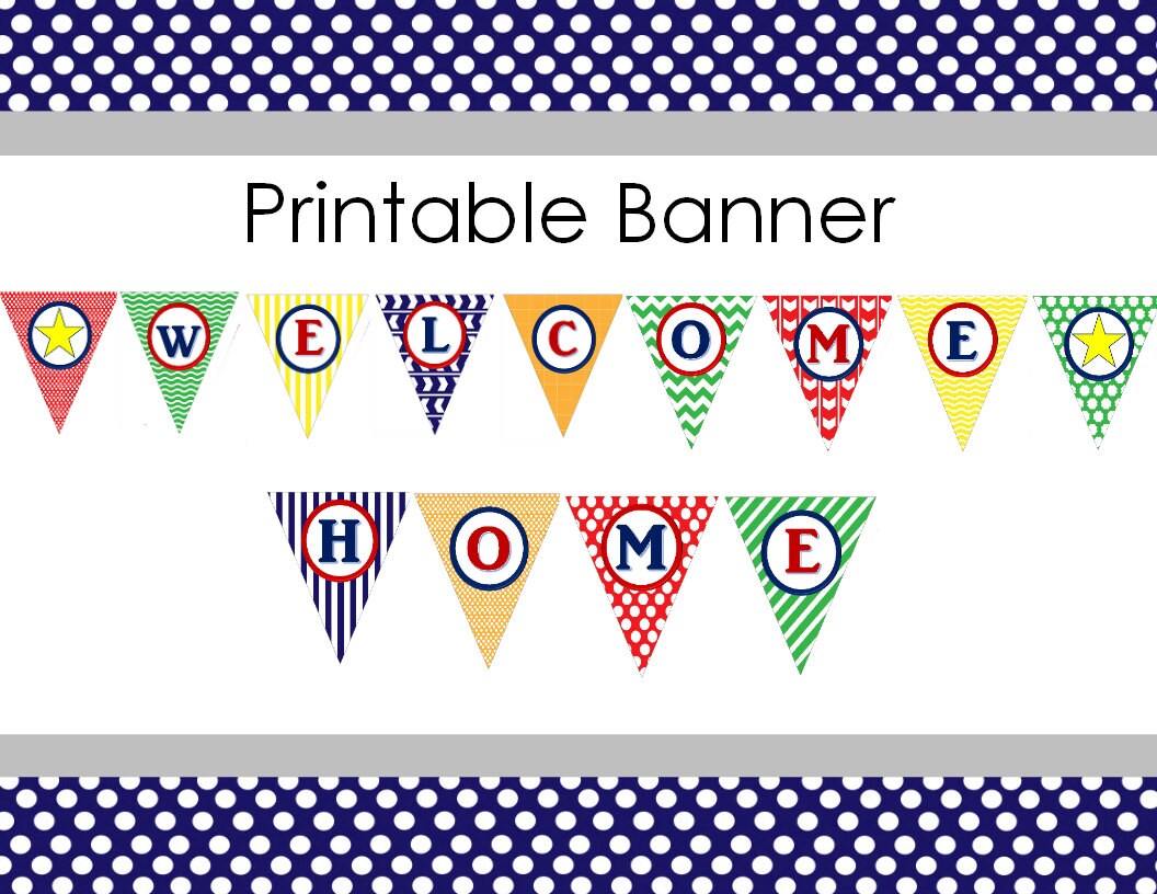 Printable Welcome Home Banner for Baby Boy or Missionary - Etsy