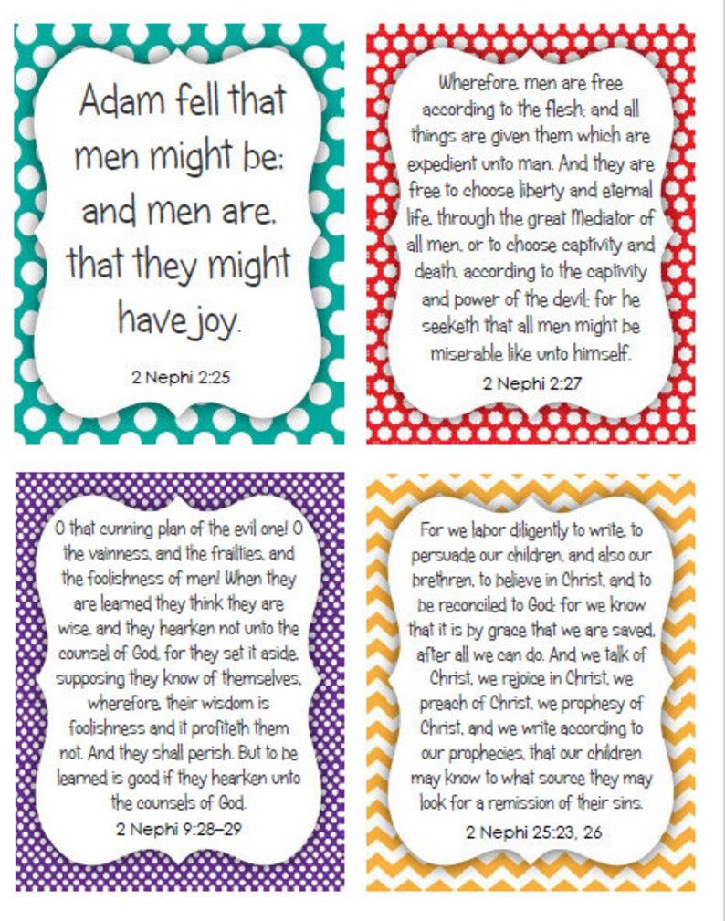 Book of Mormon Scripture Mastery Flashcards | Etsy