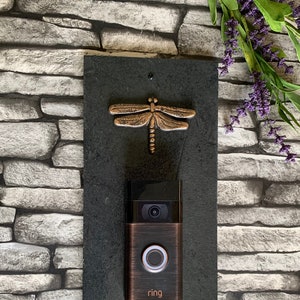 WIRELESS Craftsman Dragonfly, Slate Video Doorbell Mounting Plate, Choice of colors, fits most wireless battery powered Models