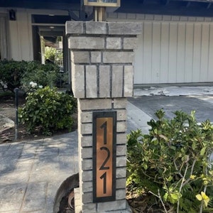 Modern House Numbers Sign,  Vertical Customized Address Plaque