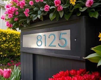 Mid Century Modern House Numbers, Contemporary Address Plaque