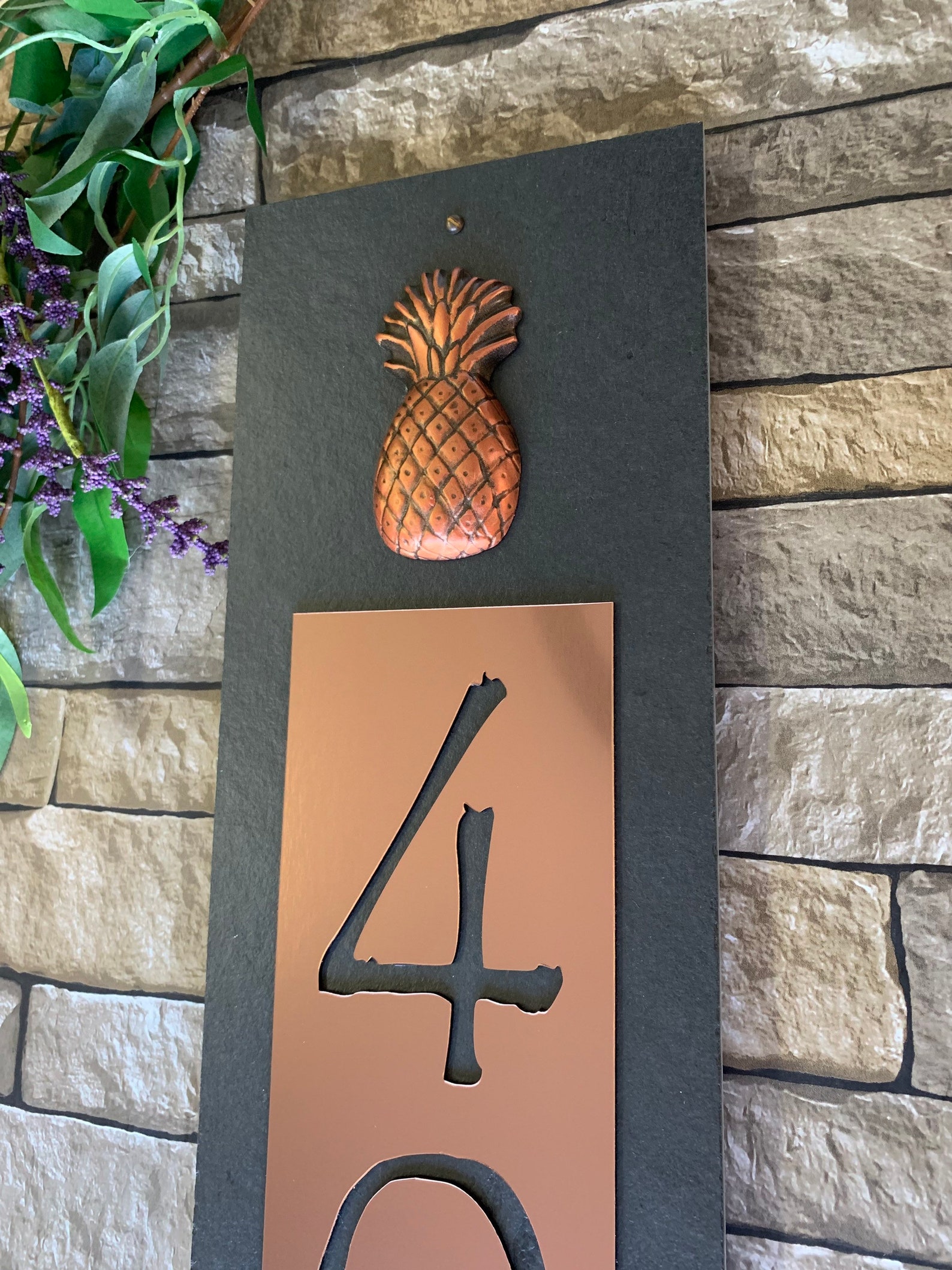 TROPICAL PINEAPPLE House Numbers Coastalcopper & Slate Etsy