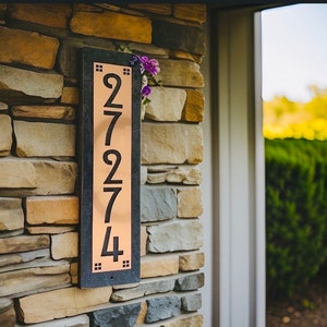 Home, Condo, Apartment  Address Sign, Hill House Mission Style Address Plaque, House Numbers, Copper, Platinum or Bronze