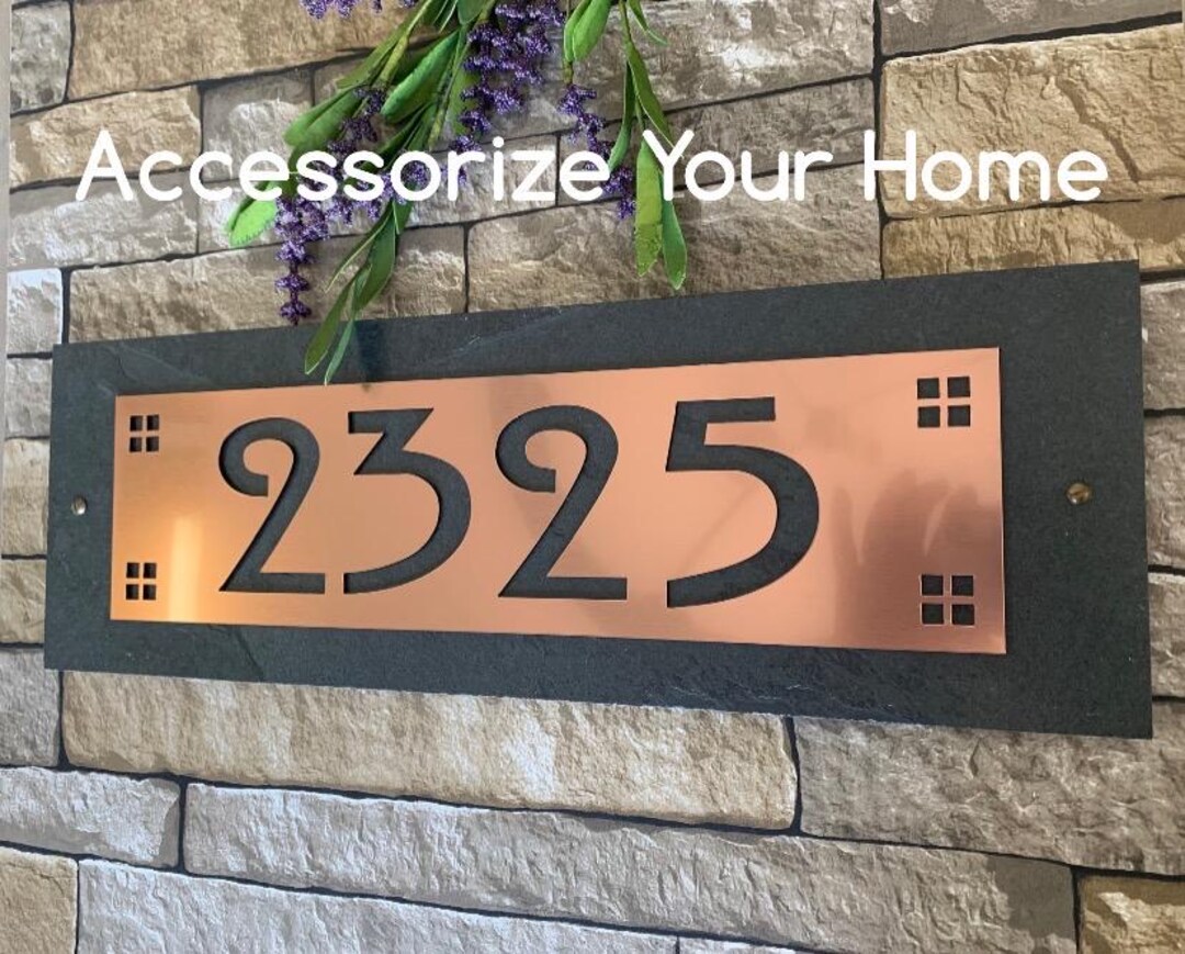 Craftsman HOUSE NUMBERS, Hill House Mission Style Address Plaque ...