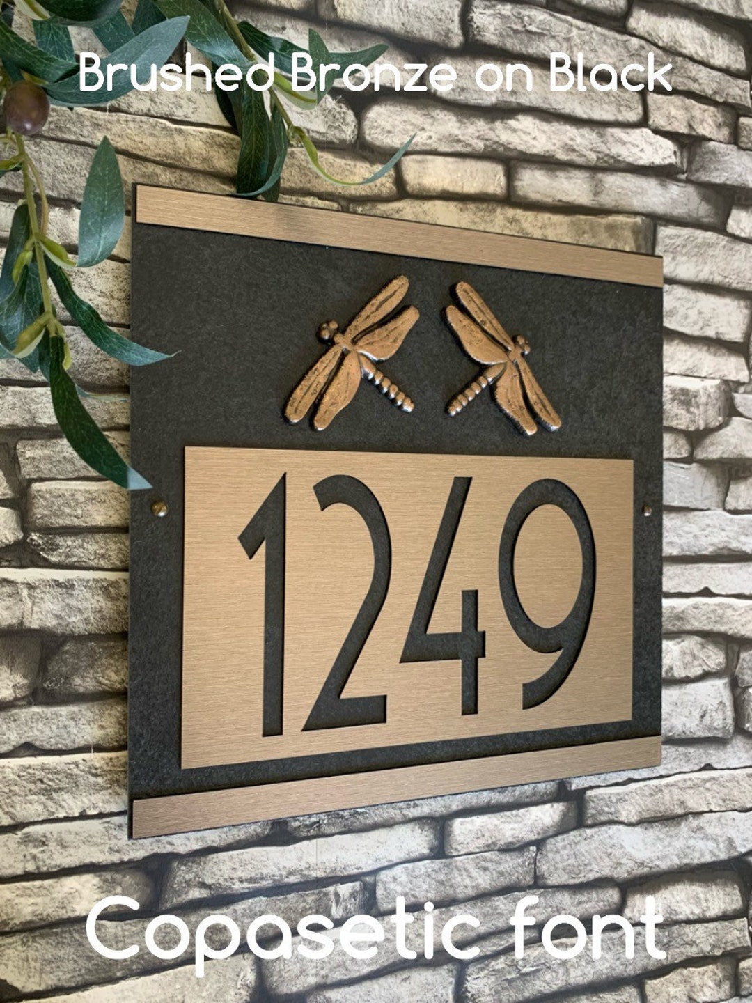 Craftsman Dragonfly Address Plaque Customized House Sign Etsy