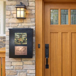 Craftsman Bungalow Dragonfly Mailbox, Personalized with House Address Numbers