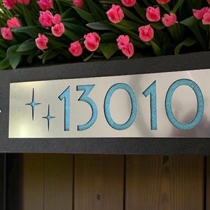 Mid Century Modern HOUSE NUMBERS Atomic Star Address Plaque
