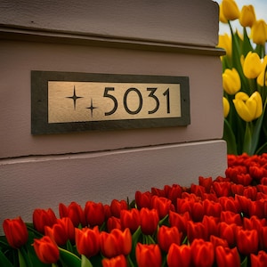 Mid Century Modern HOUSE NUMBERS, Atomic Star Address Plaque