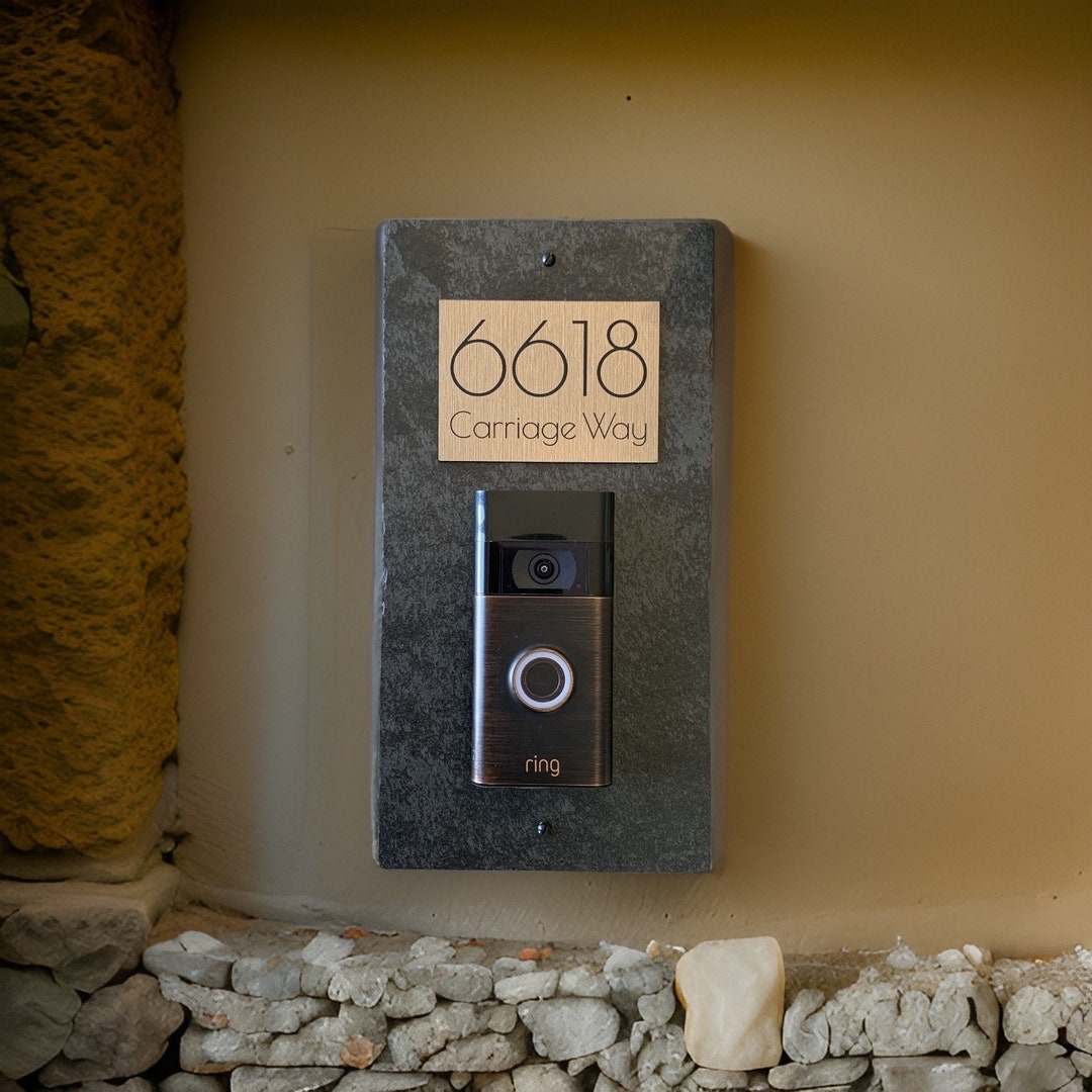 Personalized Slate Video Doorbell Mounting Plate, Choice of Colors