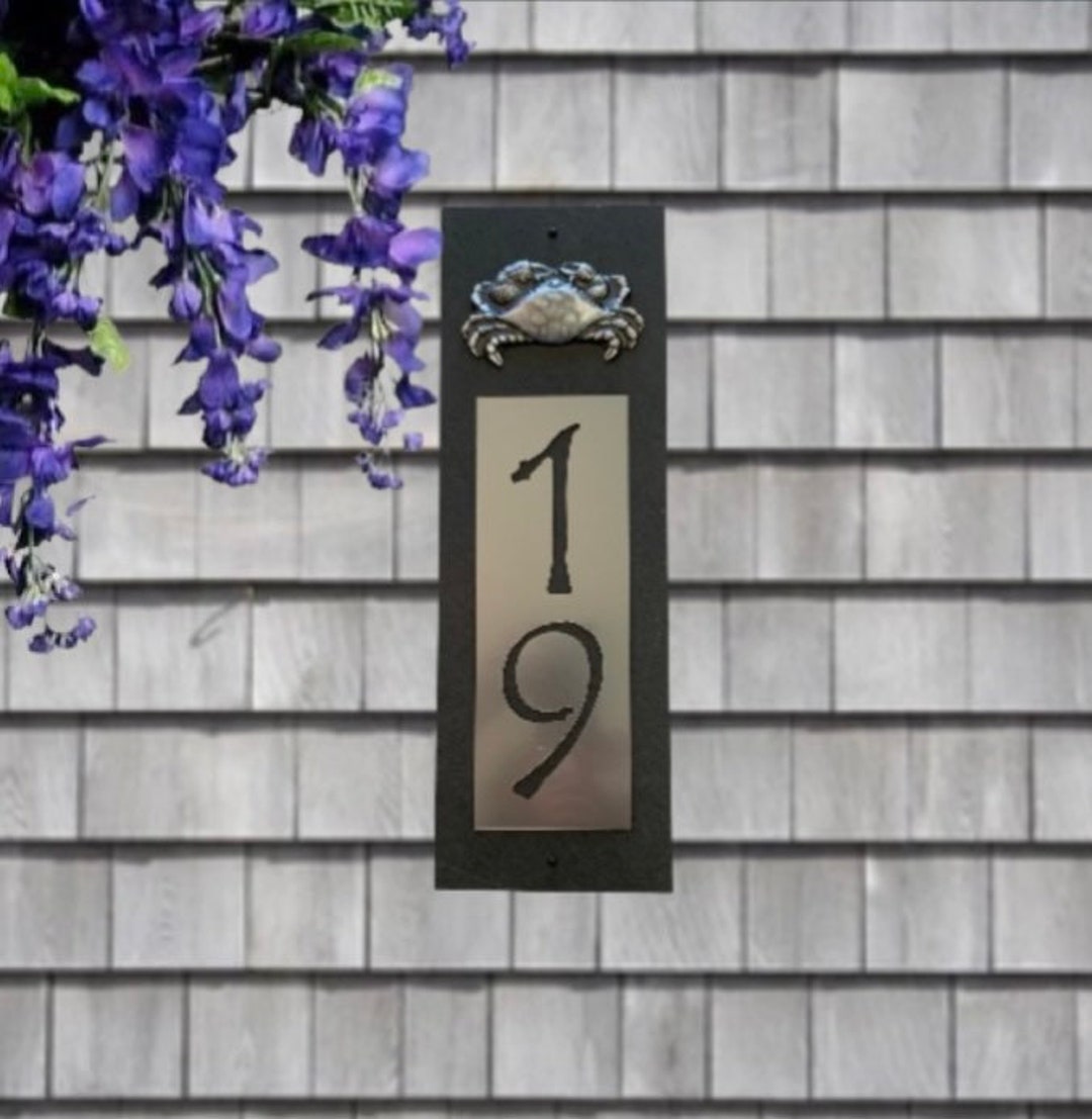 SEA CRAB House Numbers Coastal Cottage Home Address Plaque Etsy