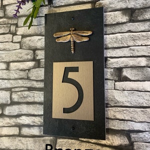 Personalized Gift, Dragonfly House Sign, Craftsman House Numbers image 9