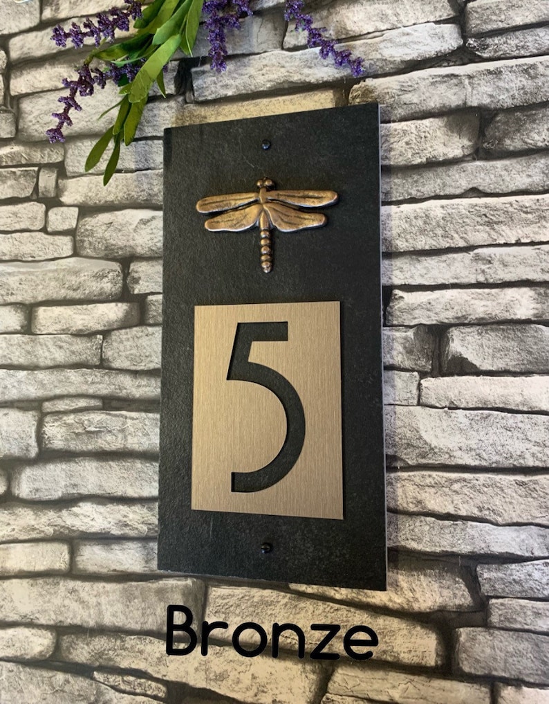 Personalized Gift, Dragonfly House Sign, Craftsman House Numbers image 9