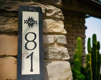 Southwest House Numbers, Tribal Home Address Plaque, Copper, Bronze or Platinum