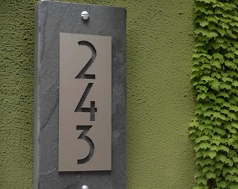 House Numbers Modern  Vertical Address Plaque