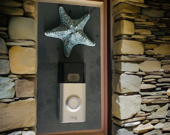 Ring Video Doorbell Slate Mounting Plate, Coastal Starfish, Choice of colors, for Ring 1, 2,3 &4, Nest and more