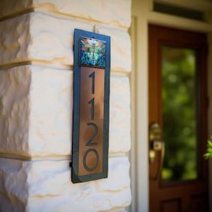 Craftsman Bungalow Dragonfly HOUSE NUMBERS, Vertical Home Address Plaque