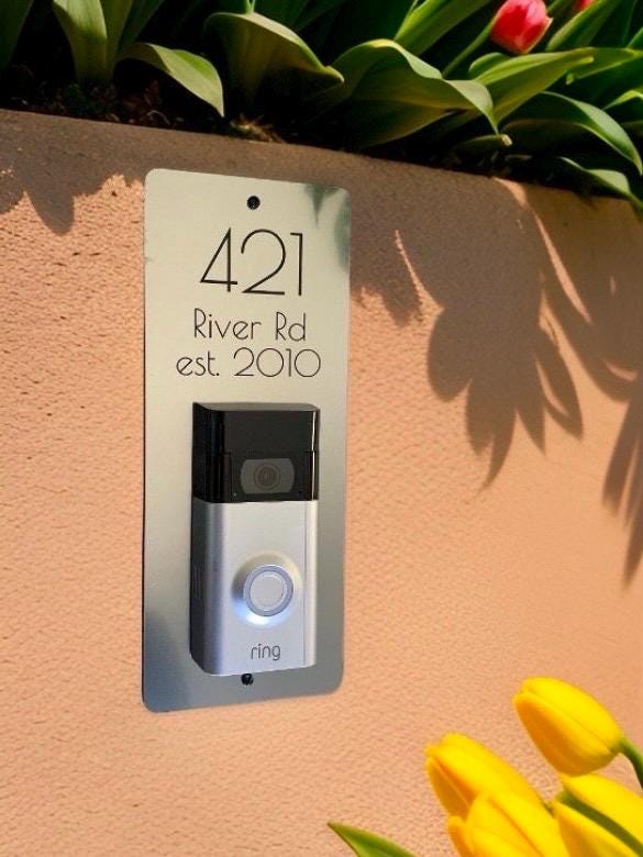 Personalized Video Doorbell Mounting Plate, Copper or Platinum