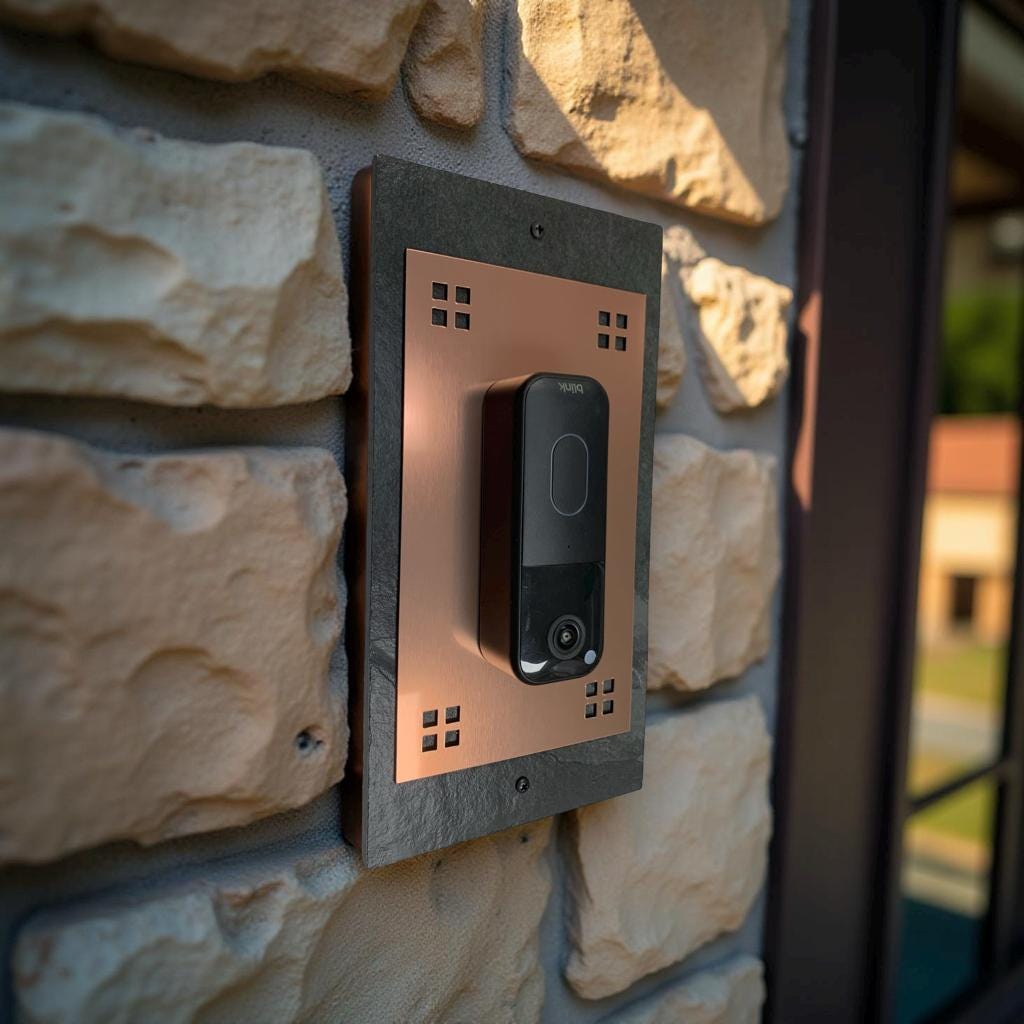 Slate Craftsman Video Doorbell Mounting Plate | 12" X 6"