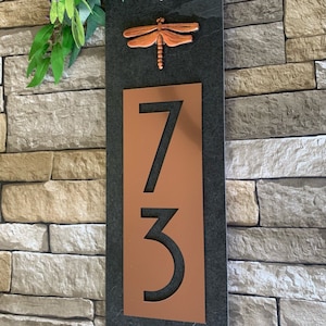 Personalized Gift, Dragonfly House Sign, Craftsman House Numbers image 4