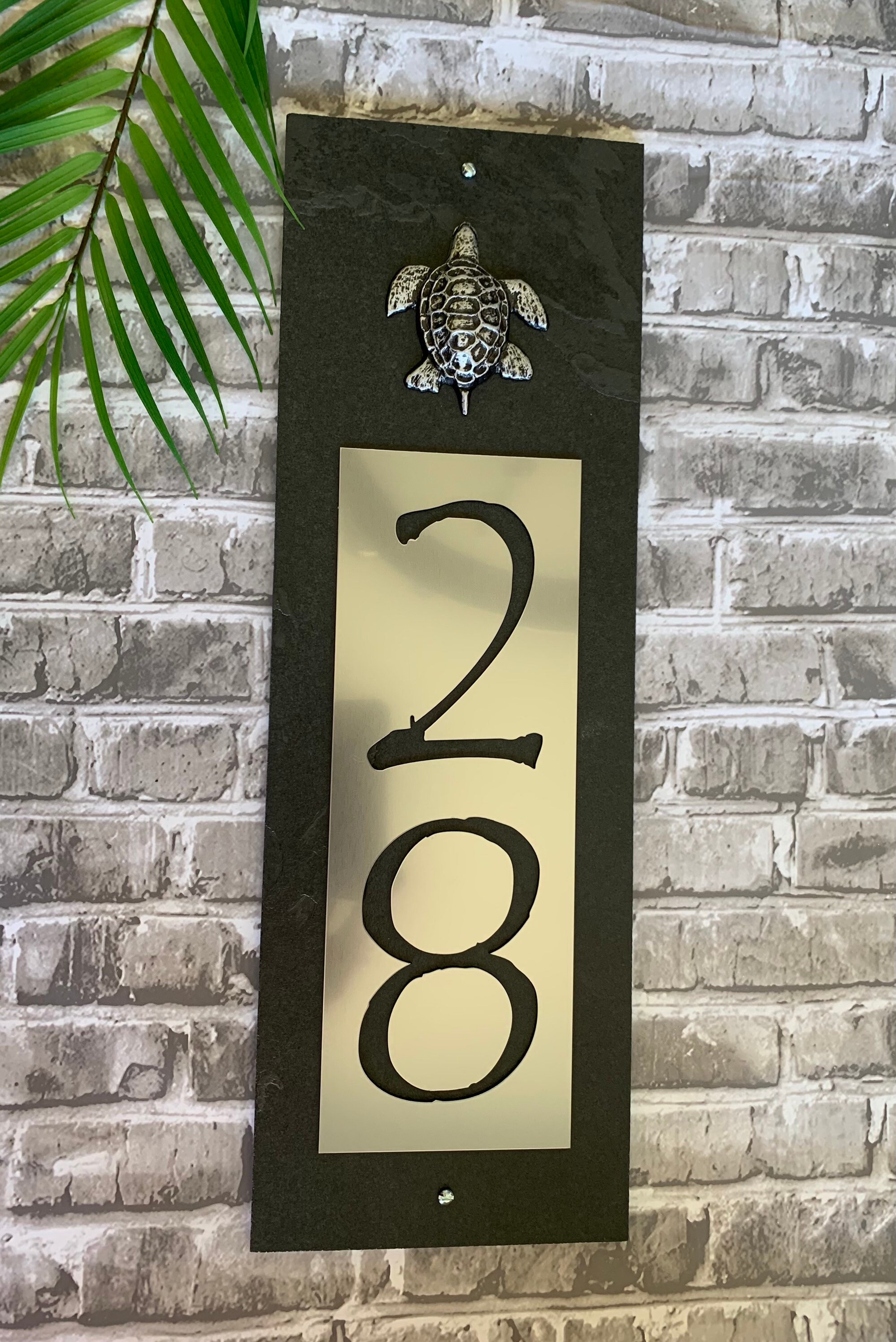 SEA TURTLE House Numbers Coastal Home Address Plaque Copper   Etsy