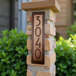 Modern Slate House Number Plaque: Personalized Gift, Home Address Sign Copper, Bronze, or  Platinum