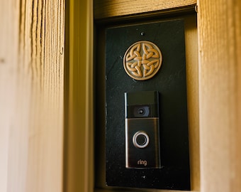 Video Doorbell Slate Mounting Plate, Celtic Knot, Choice of colors, For Ring 1 & 2, Pro and Pro 2, Rm3 and 4, and more