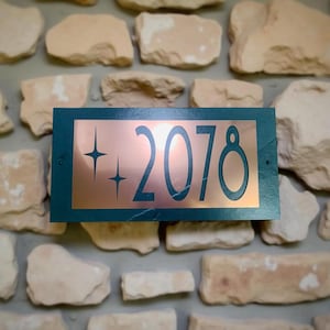 Mid Century Modern HOUSE NUMBERS, Atomic Star, Extra Large 6” Numbers, Over Sized Address Plaque