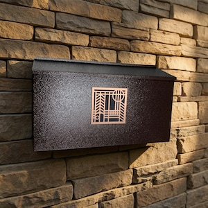Frank Loyd Wright, Craftsman Bungalow,  Large Mailbox, Hammered Bronze or Black