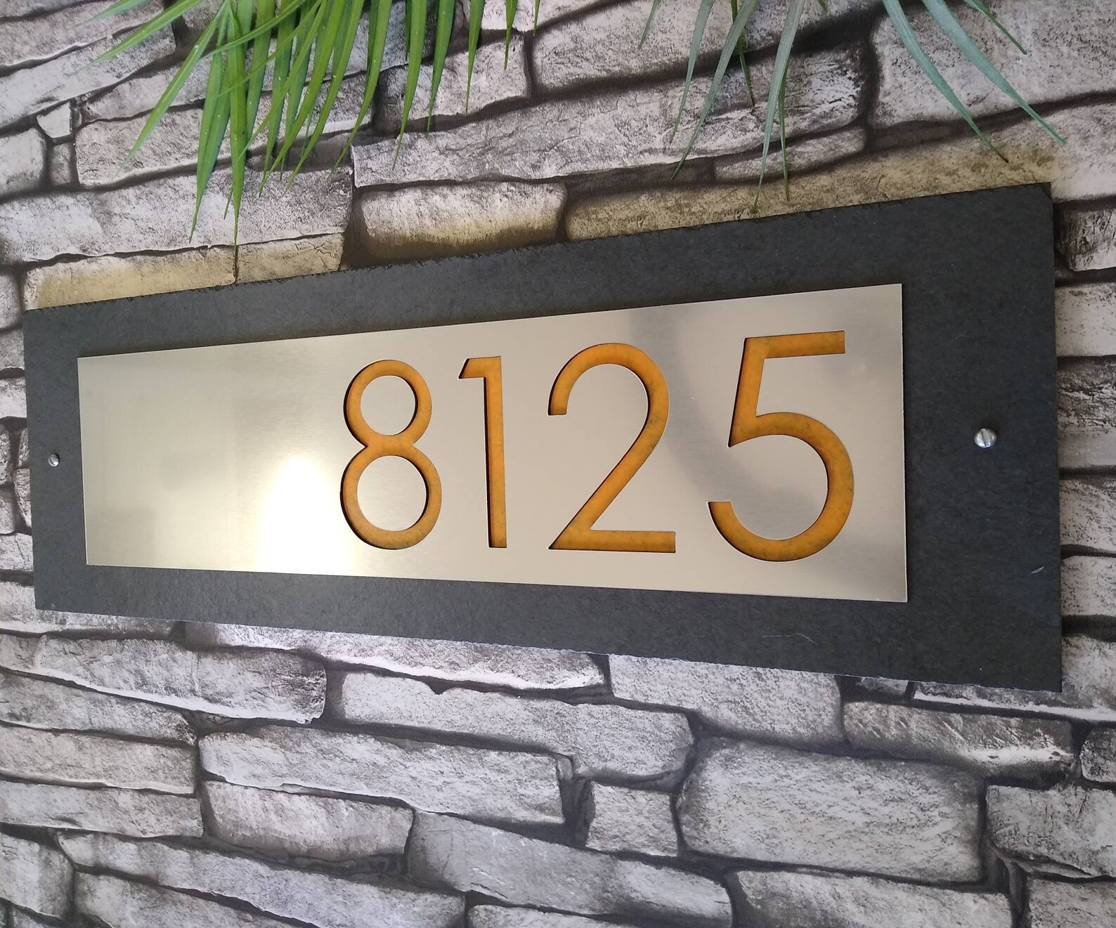 Mid Century Modern House Numbers Contemporary Address Plaque Etsy