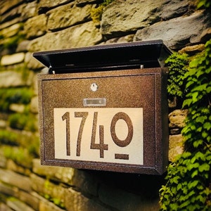 Craftsman Personalized Address Numbers, Locking Security Mailbox, Hammered Bronze