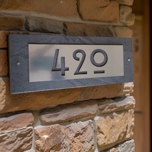 Modern Craftsman HOUSE NUMBERS, Hill House Mission Style Address Plaque