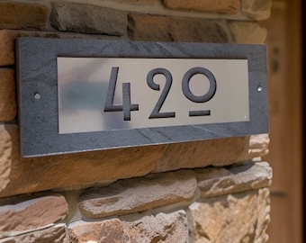 Modern Craftsman HOUSE NUMBERS, Hill House Mission Style Address Plaque