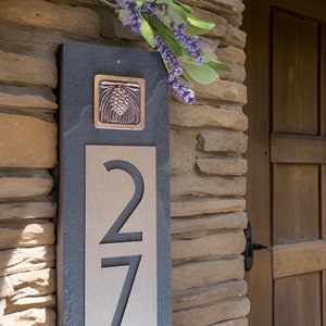 Rustic Craftsman HOUSE NUMBERS, Vertical Pinecone Home Address Plaque