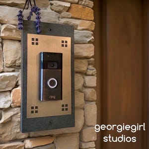 Slate Craftsman Four Square, Video Doorbell Slate Mounting Plate, Choice of colors, 12” x 6”